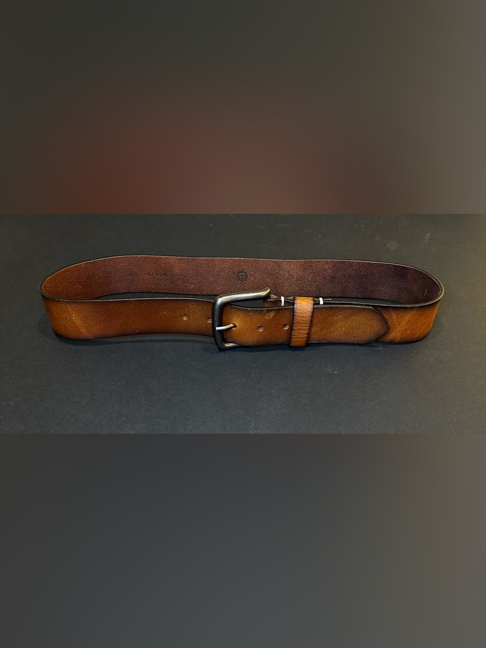 Flint and Tinder Huckberry Brown Leather Jean Belt Size 34